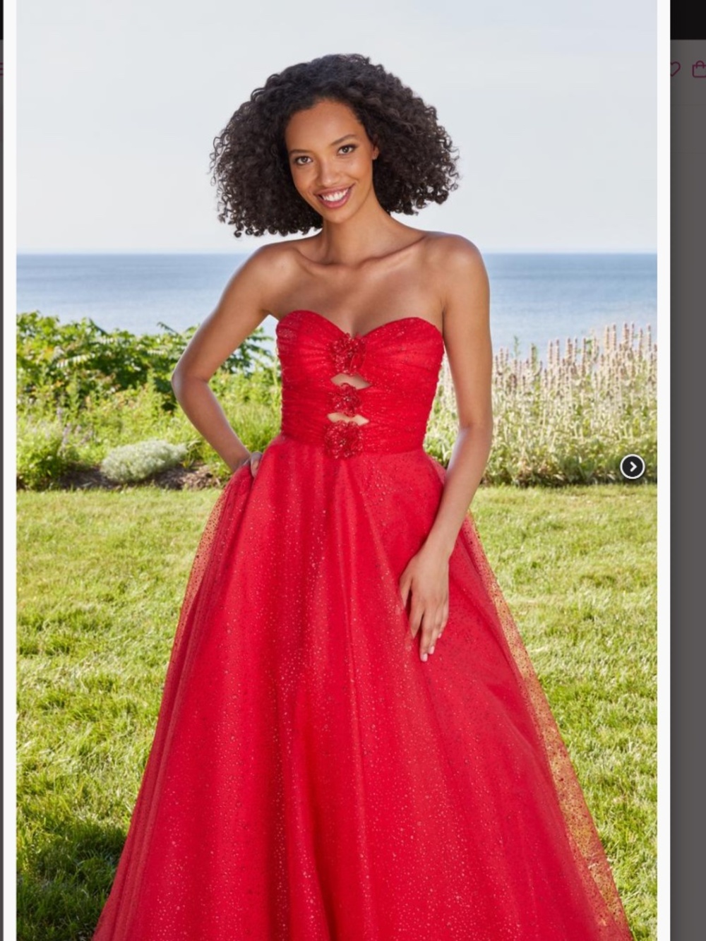 MORI LEE RED TULLE A LINE GOWN SIZE 10